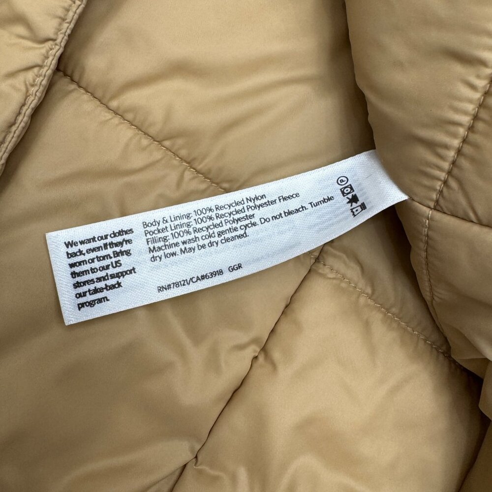 Eileen Fisher Recycled NylonHooded Vest Women's Jacket In Honey, Size XS - Picture 6 of 9